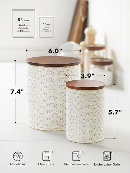 LE TAUCI Food Storage Containers with Airtight Lids, 78/25 oz Ceramic Sugar Canisters Sets