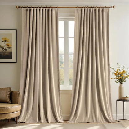 MIULEE Velvet Curtains 84 inches - Pinch Pleated Luxury Room Darkening Curtains for Bedroom Living