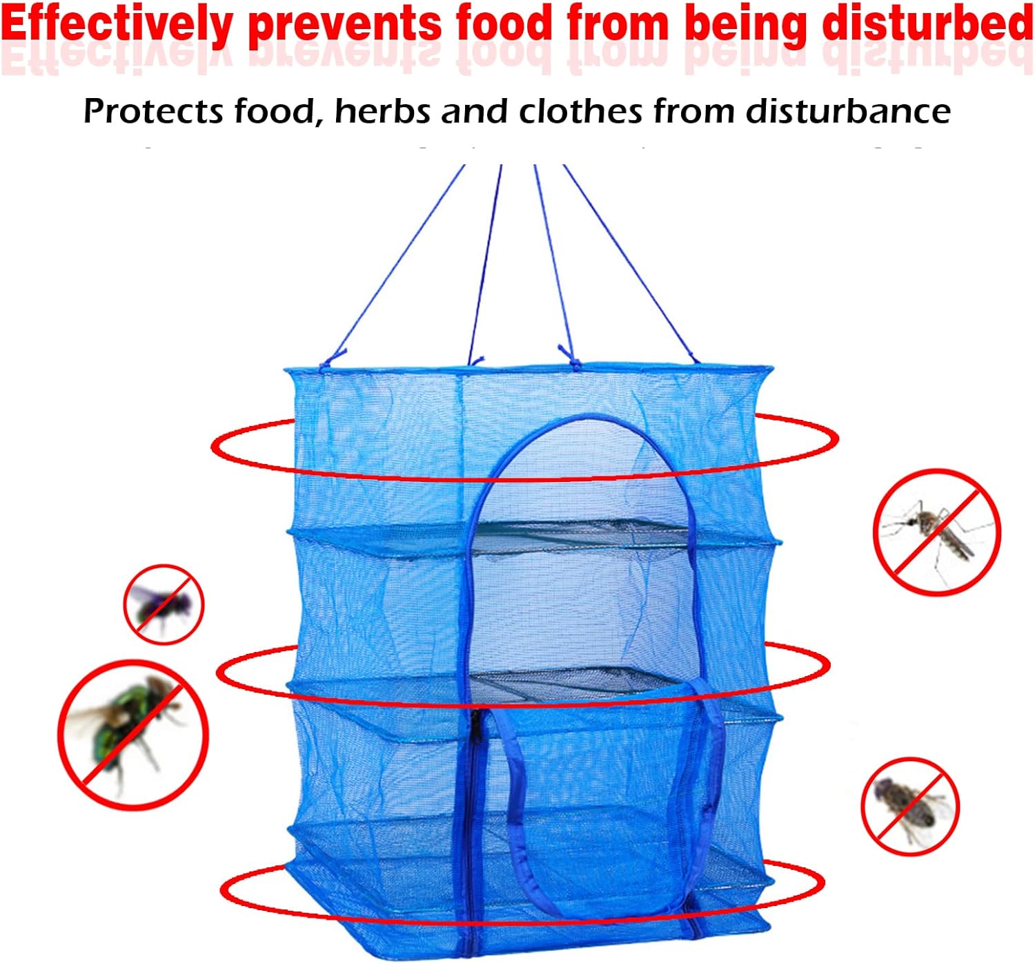 Drying Rack 4 Layers Folding Mesh, Foldable Nylon Netting, Hanging Drying Net, for Shrimp, Fish