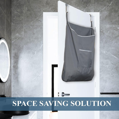The Fine Living Co. X-Large Hanging Laundry Hamper with Over Door Hooks & Adhesive, Durable Space