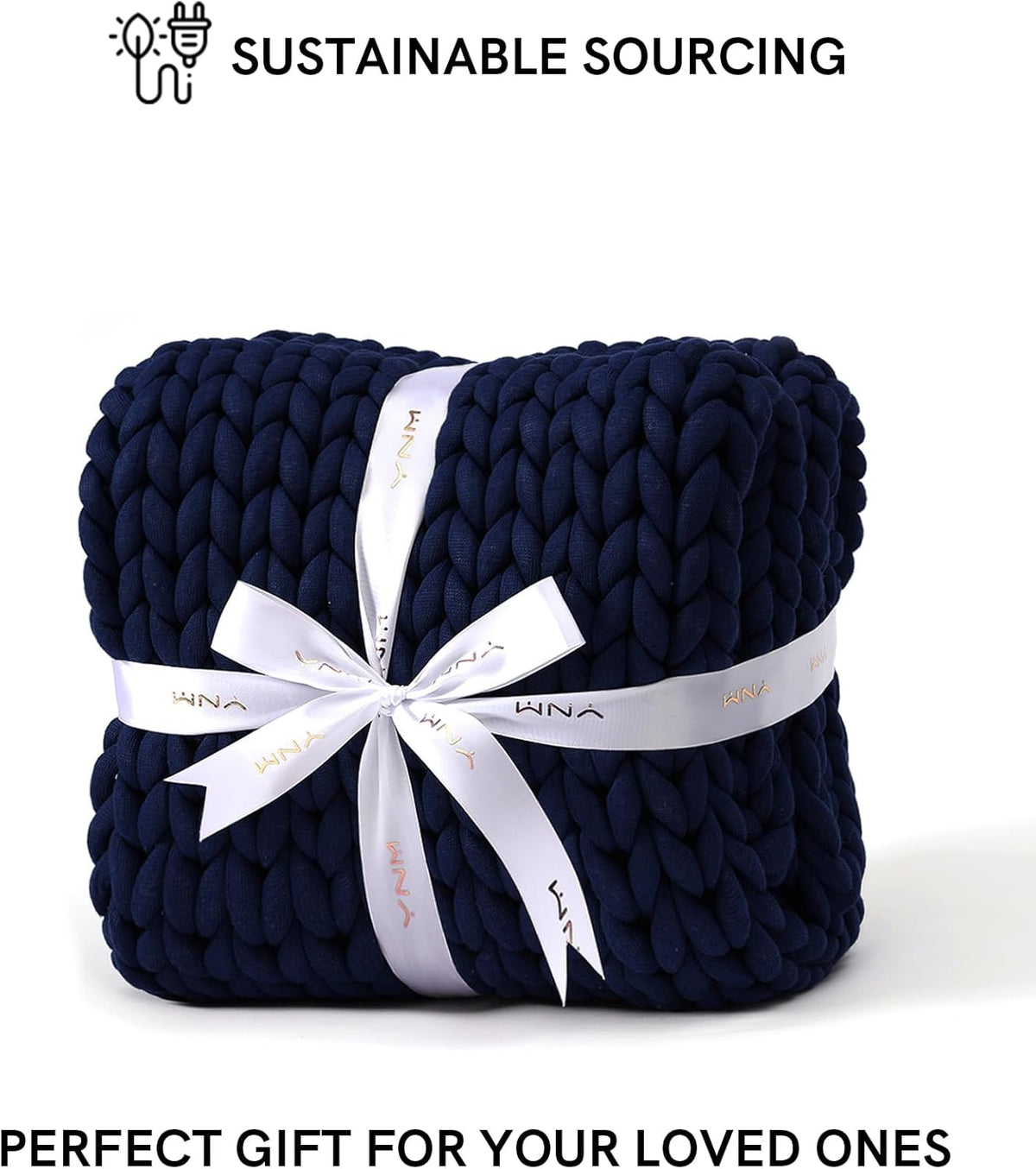 YnM Chunky Throw Blanket, Medium-Weight, Hand Knitted, Skin Friendly, Ventilated and Breathable