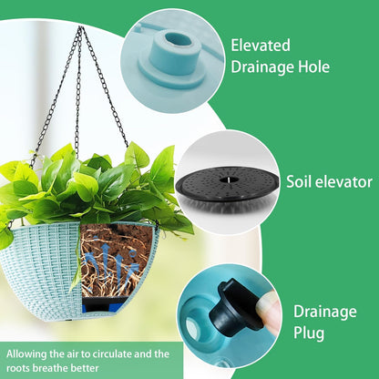 Hanging Planters for Indoor Plants 8/10 Inch, 4 Packs Plant Hanger Outdoor with Drainage Holes