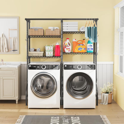 U14 Over Washer and Dryer Storage Shelves, 4 Tiers Laundry Room Storage and Organizer System, Space