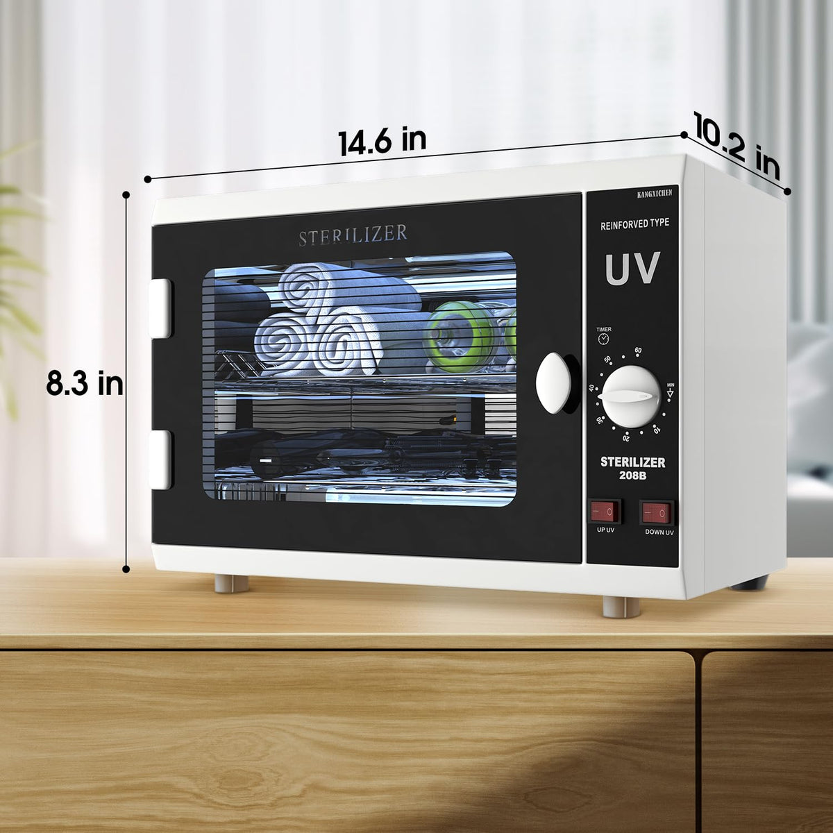 UV Sanitizer Cabinet. Dual Lamp UV Light Sanitizer Box with Timer Setting, Suitable for Cleaning of