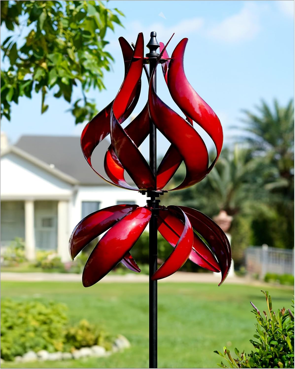 Yard Garden Wind Spinners - Large Outdoor Metal Wind Spinners with Stake, Yard Art Lawn Garden