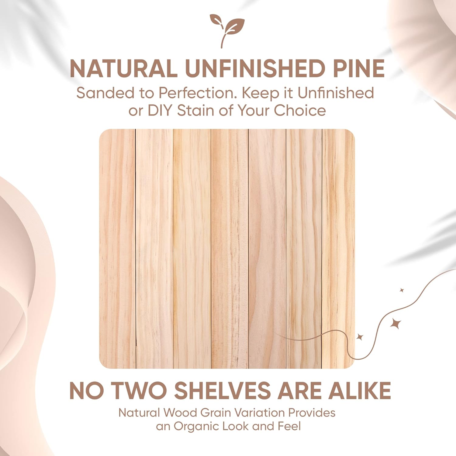 Homeforia 18 inch Wood Floating Shelves, High End Solid Natural Wood 18inch Floating Shelf for Wall