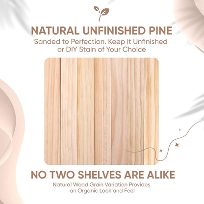 Homeforia 30 inch Wood Floating Shelves, High End Solid Natural Wood 30inch Floating Shelf for
