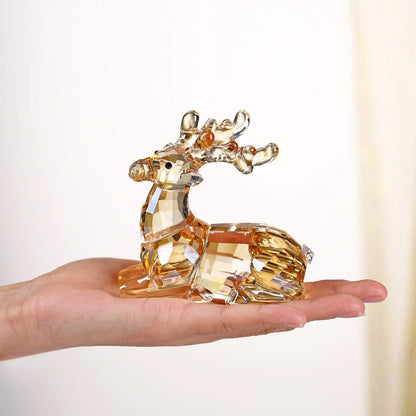 DOJOZ Crystal Deer Animals Lovely Elegant Craft Decorations for Home Ornaments Christmas
