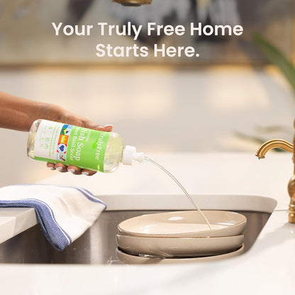 Natural Concentrated Dish Detergent Dishwashing Liquid | Plant-Based Dish Soap | Sweet Basil Fresh