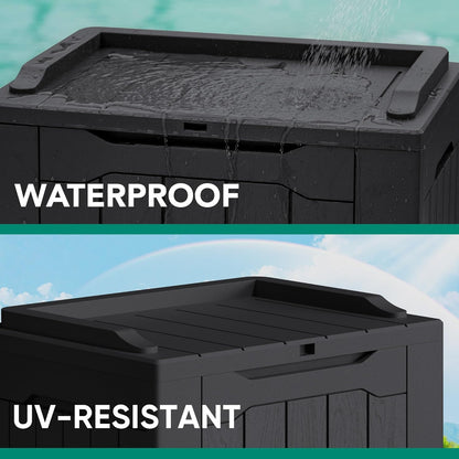 Devoko 30 Gallon Resin Deck Box 2 Pack Outdoor Indoor Waterproof Storage Box for Patio Furniture