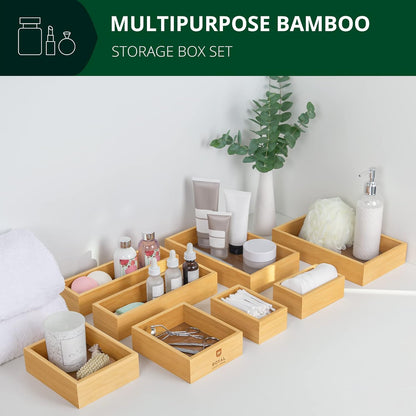 ROYAL CRAFT WOOD Bamboo Jewelry Organizer Box & Chests Set - Versatile Storage Solution for Makeup