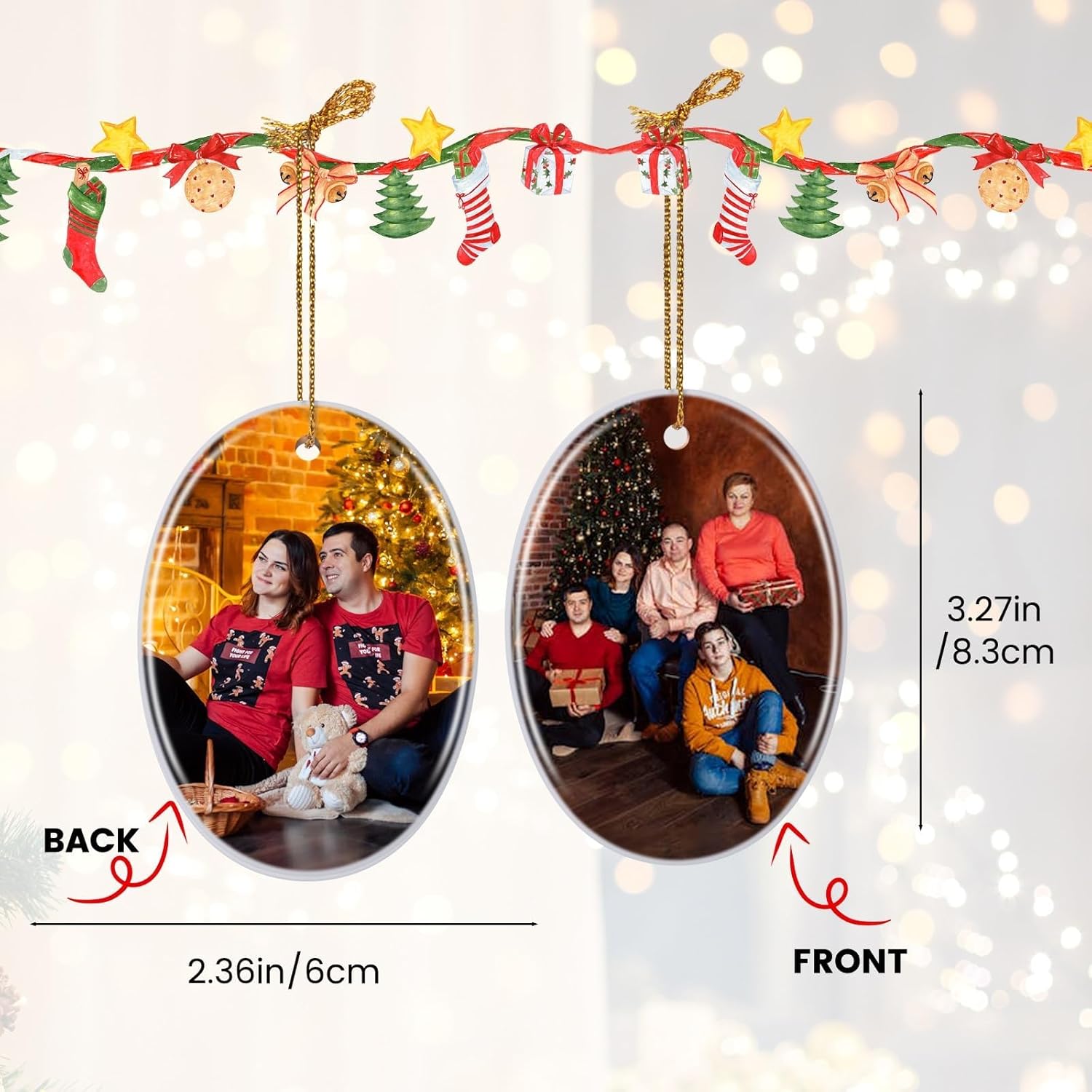 Personalized Christmas Ornaments 2025 Customized with Photo Text Ornament Keepsake Pet First