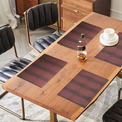 Faux Leather Placemats, PU Table Mats, Waterproof, Stain Resistant, Heat Resistant, Non-Slip Easy