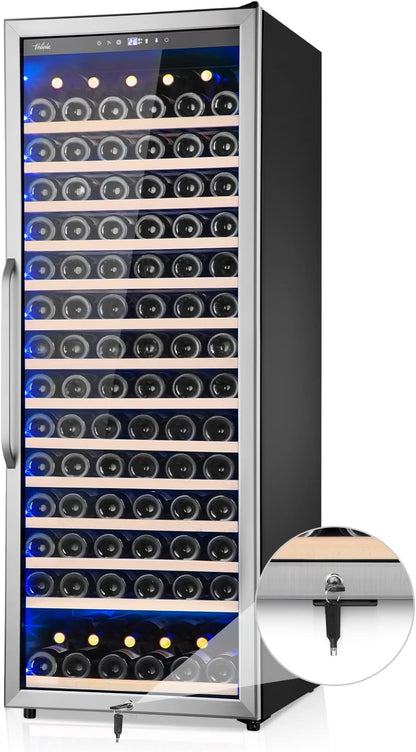 24 Inch Wine Cooler Refrigerator, 179 Bottles Professional Wine Cellars with Powerful