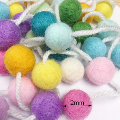 Felt Ball Garland Misscrafts 9.8 Feet 100% Wool Roving Pom Pom Garland 20mm Colorful for Baby