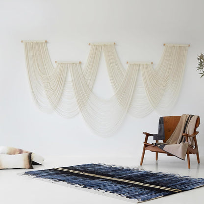 IOWER Macrame Wall Hanging Large Wall Home Decor Modern Fiber Wall Art Geometric Decoration
