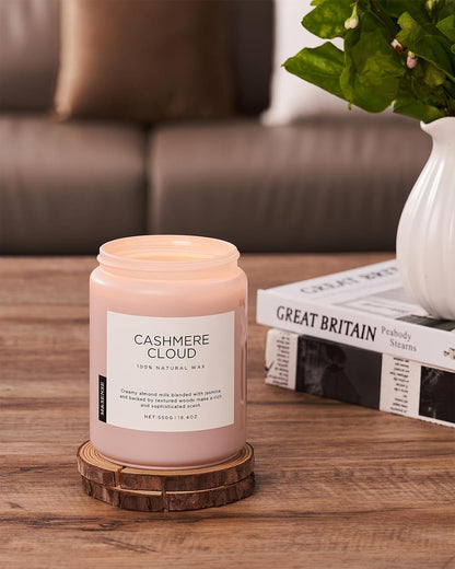 M&SENSE Creamy Almond Milk Scented Candles, 19.4oz 110 Hour Long Lasting 2 Wick Organic Natural Soy