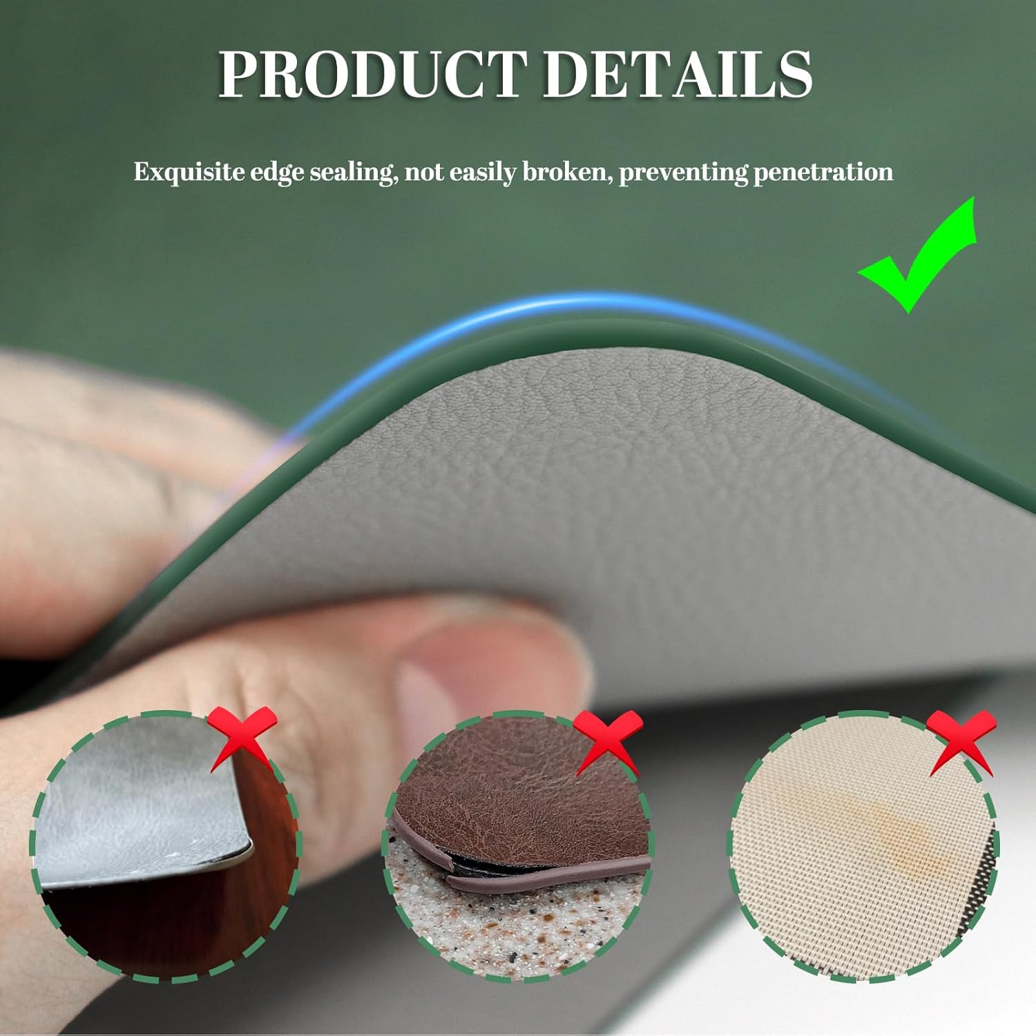 BLESWIN Faux Leather Placemats, PU Dining Table, Waterproof and Oil Resistant Easy to Clean, Heat