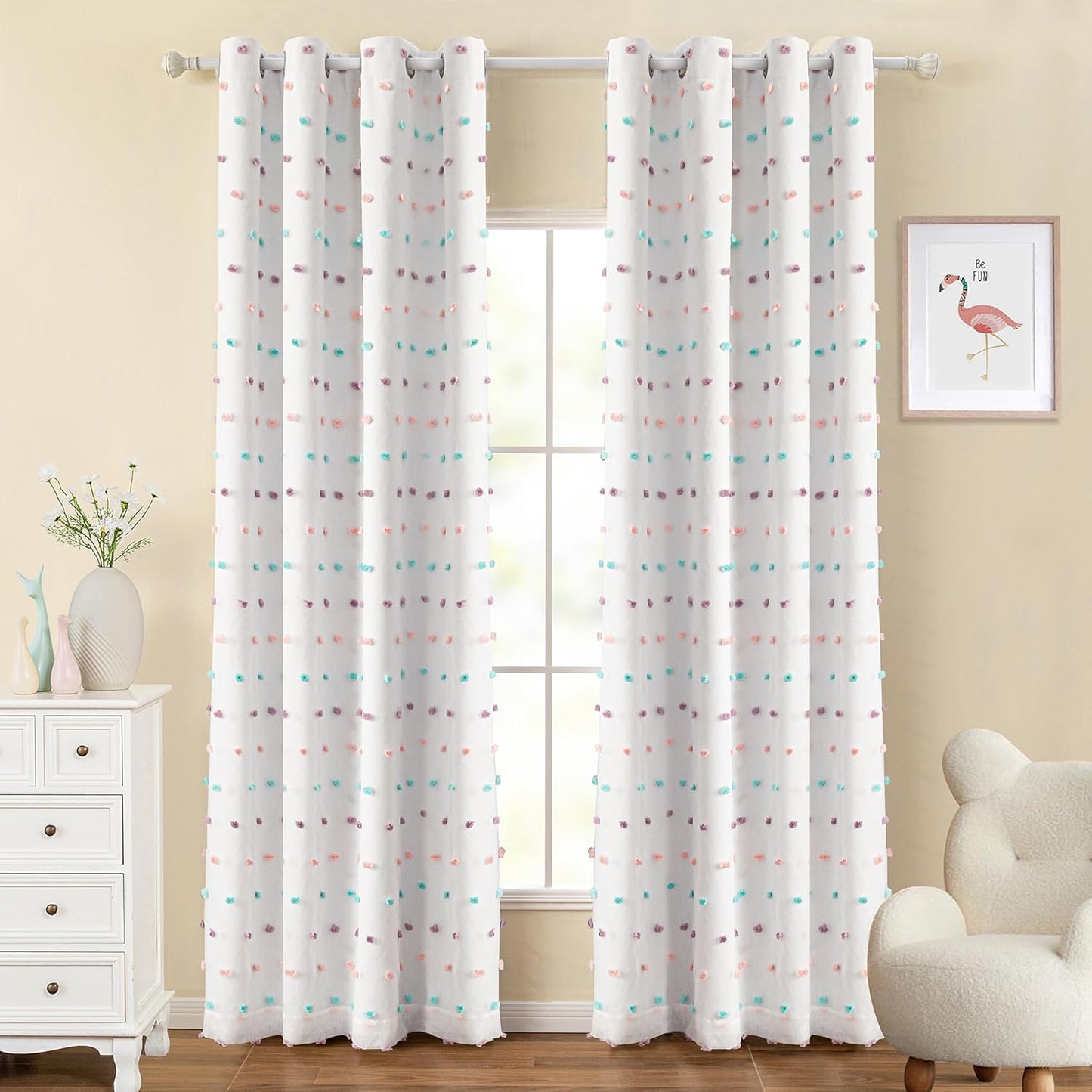 MYSKY HOME Total Blackout Curtains for Kids Bedroom 84 Inch Long 100% Light Blocking Curtains for