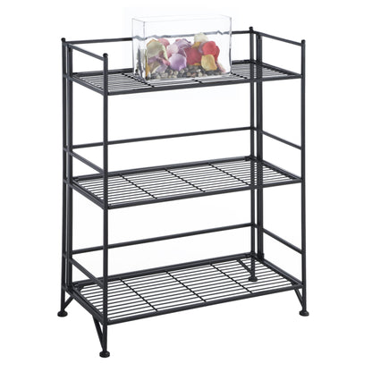 Convenience Concepts Xtra Storage Shelves - 3-Tier Wide Folding Metal Storage Shelves, Closet