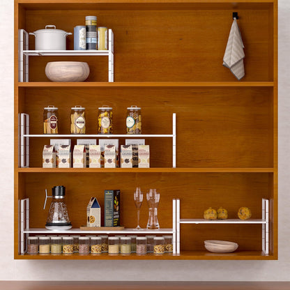 iPEGTOP Expandable Cabinet Storage Shelf Organizer Rack, Heavy Duty Cupboard Stand Spice Rack