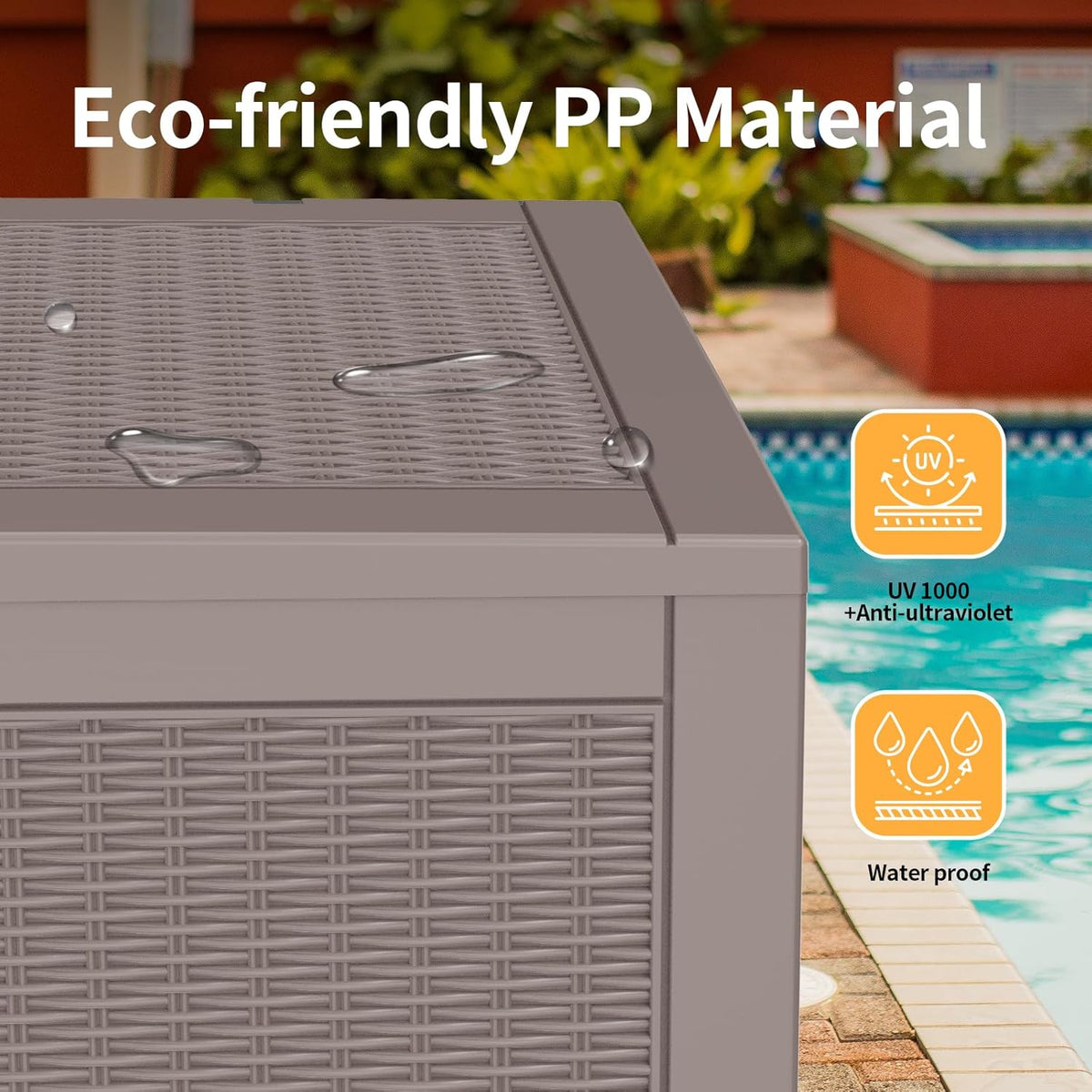 DRATO 100 Gallon Large Deck Box, Outdoor Storage Box for Patio Furniture, Patio Cushions, Gardening