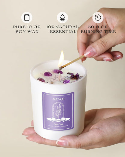 AOOVOO Rose/Vanilla/Eucalyptus/Lavender Scented Candles for Women - Aromatherapy Candle with