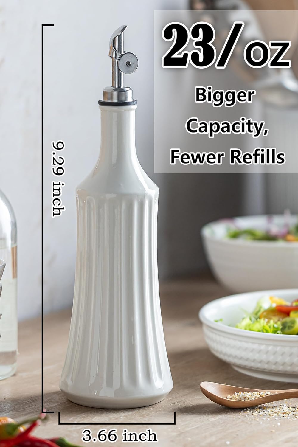 LYEOBOH Olive Oil Dispenser Bottle, Oil Dispenser for Kitchen, Ceramic Cooking Vinegar Dispensing