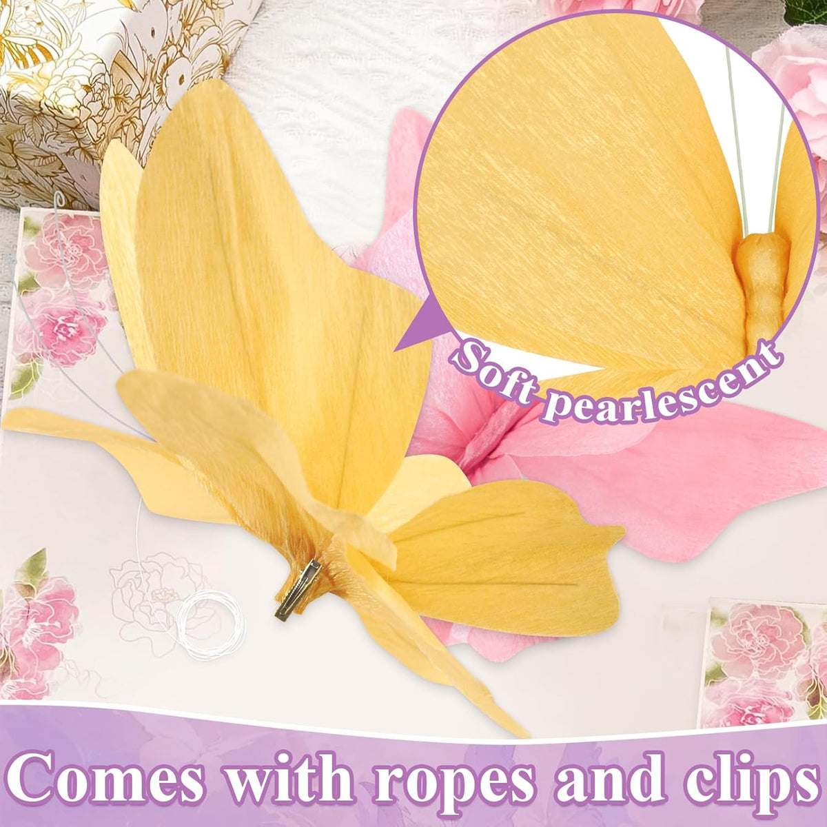 SUNBEAUTY Butterfly Party Decorations, 3D Paper Butterfly Decoration, Hanging Paper Butterfly for