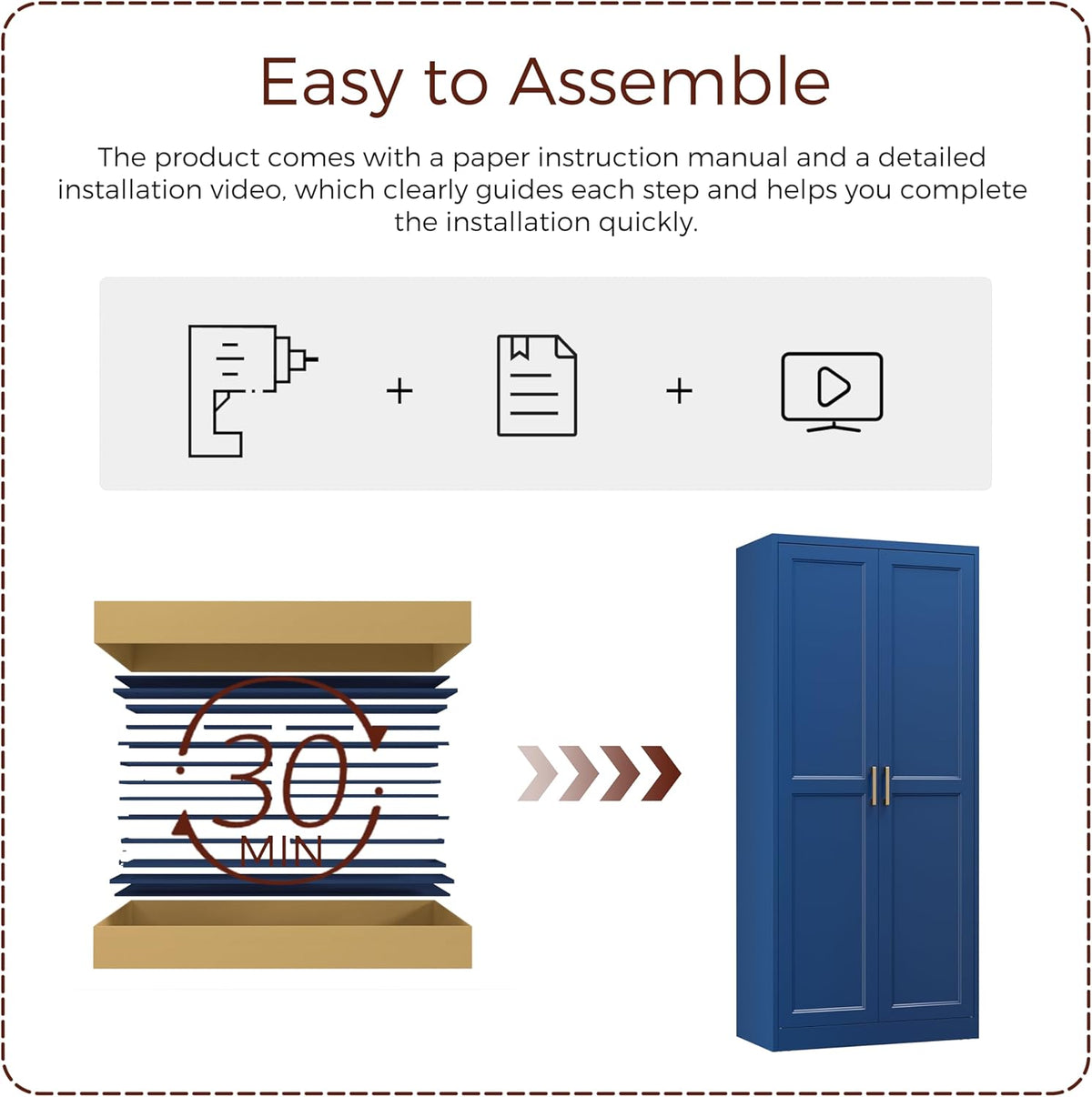 71" Metal Pantry Cabinet, Tall Kitchen Pantry Storage Cabinet with 4 Adjustable Shelves and Gold