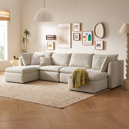 mopio Oversized Modular Sectional Sofa with Fully Removable Covers and Storage, Convertible U