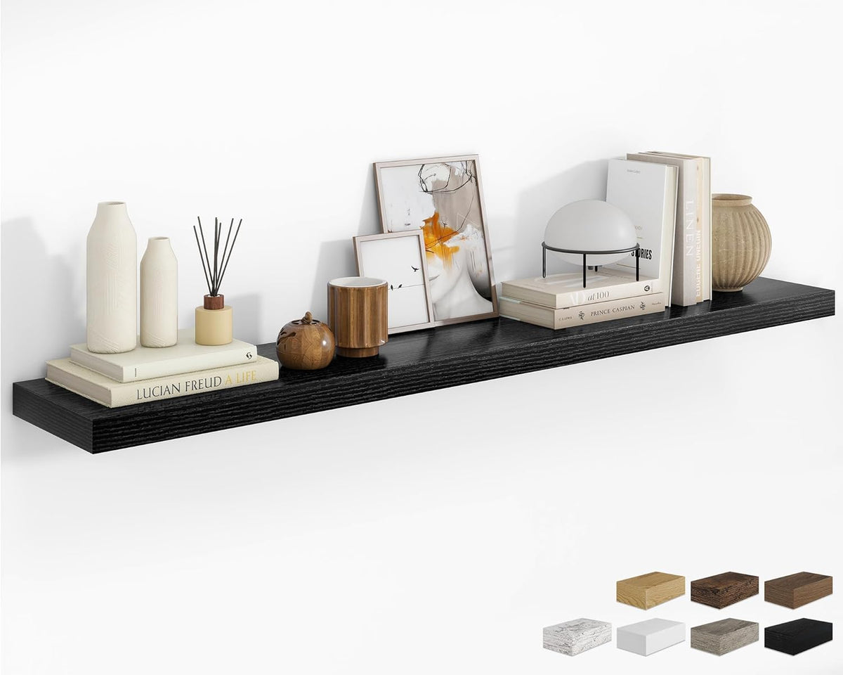 RICHFOCUS 72Inch Floating Shelves for Wall 1 Pack Shelves for Bedroom|Kitchen|Bathroom Wall Mounted