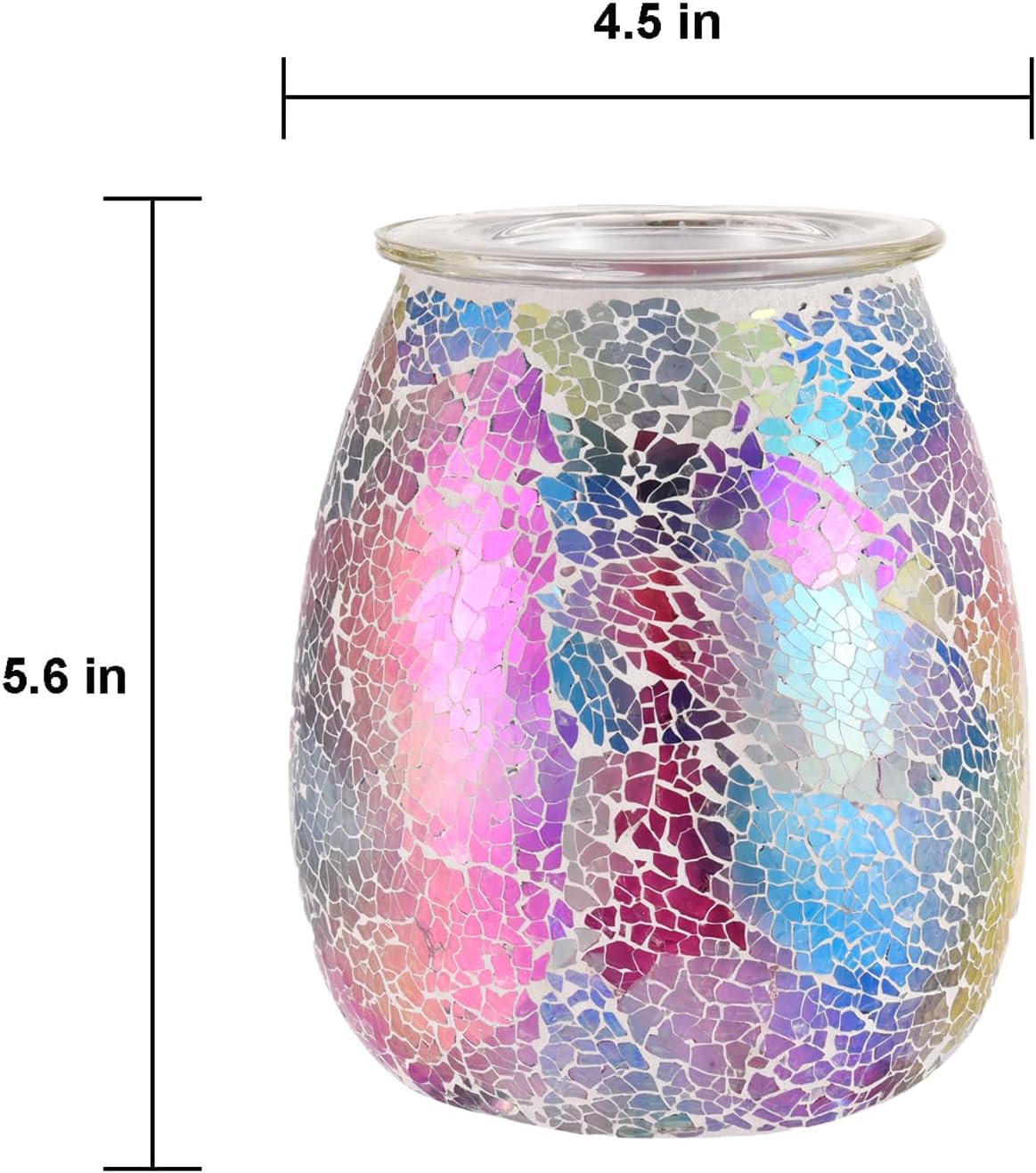 Dicimi Seven Color Mosaic Candle Heater, Glass Wax Melt Heater, Electric Fuel Burner - Incense Wax