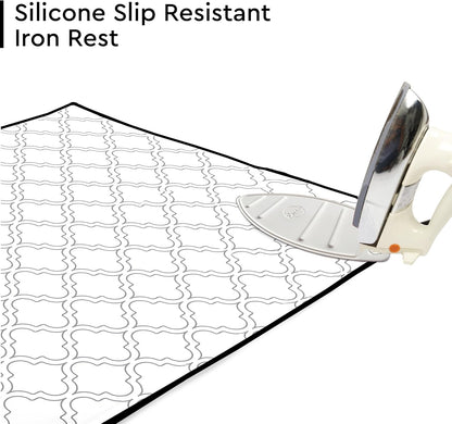 Encasa Homes Ironing Mat/Pad (Large 48"x28") with 3mm Padding & Silicone Iron Rest for Steam