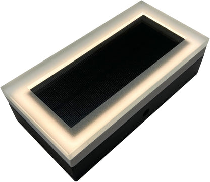 LUMENGY Solar Paver Light 4×8 inch, 2700K, Up to 18 Hours Continuous Lighting, Stainless Steel