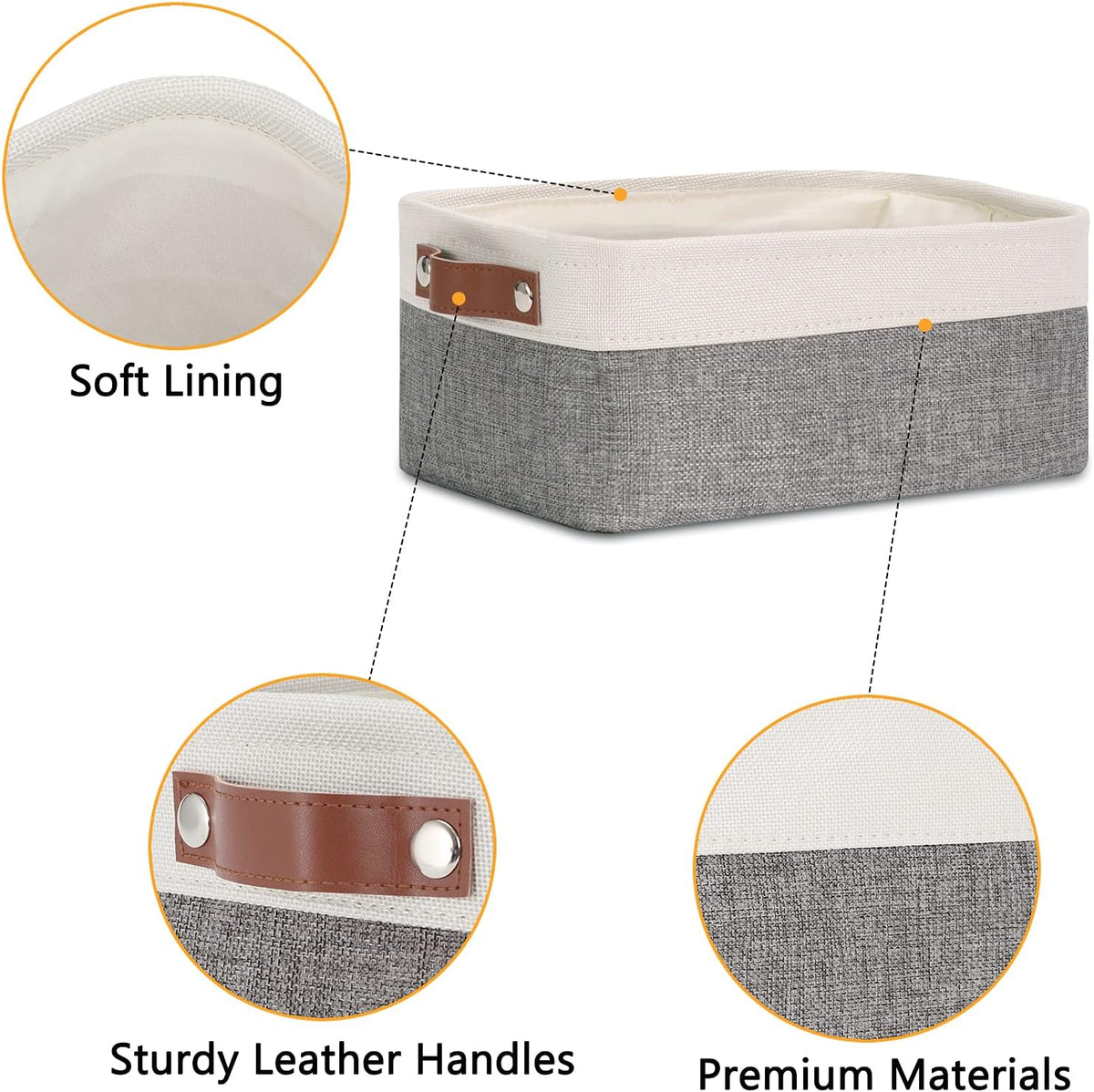 DULLEMELO Small Storage Baskets 6 Pack, Fabric Collapsible Gift Storage Baskets for Shelves