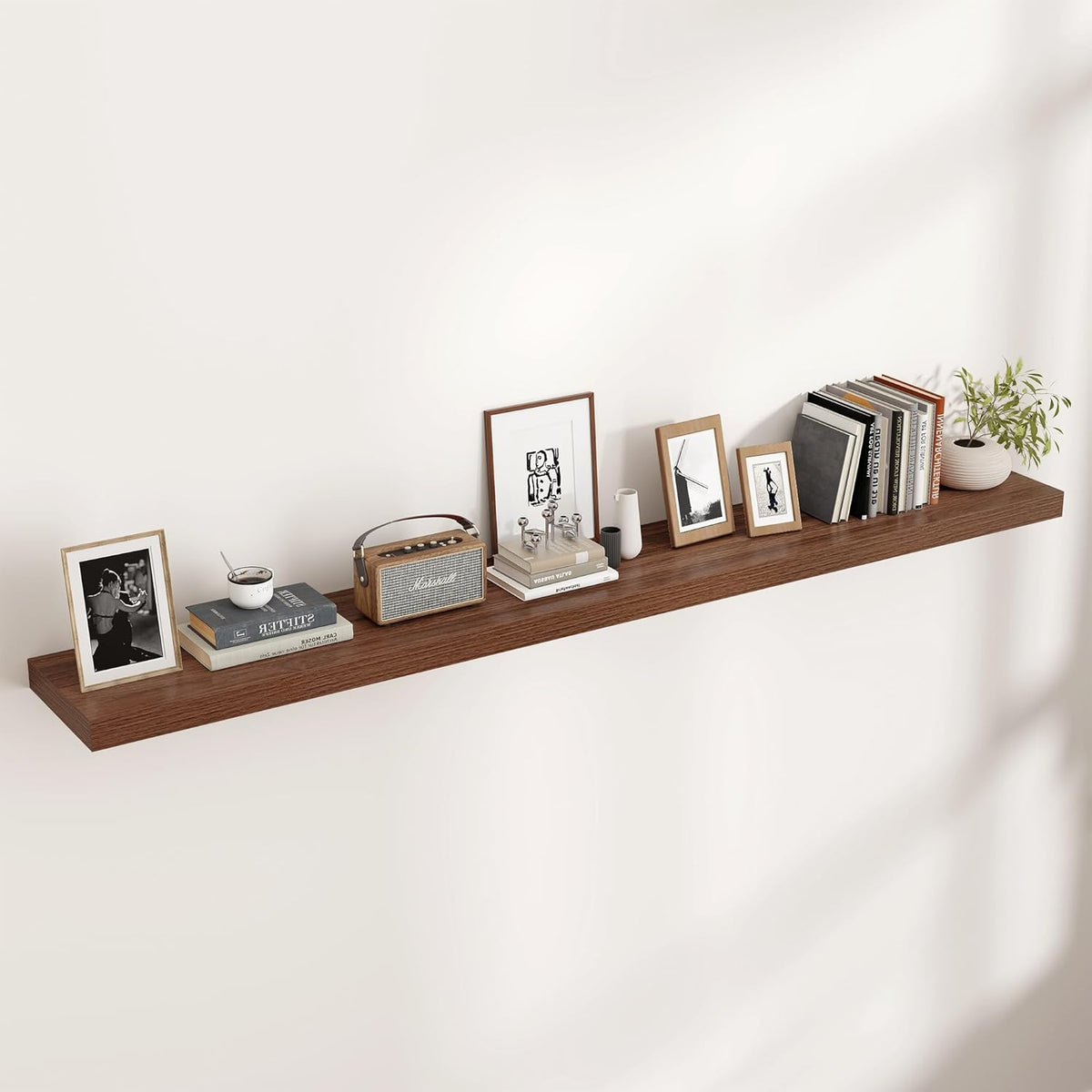 Floating Shelves for Wall, Large Wall Mounted Shelves with Invisible Brackets, Long Wood Floating