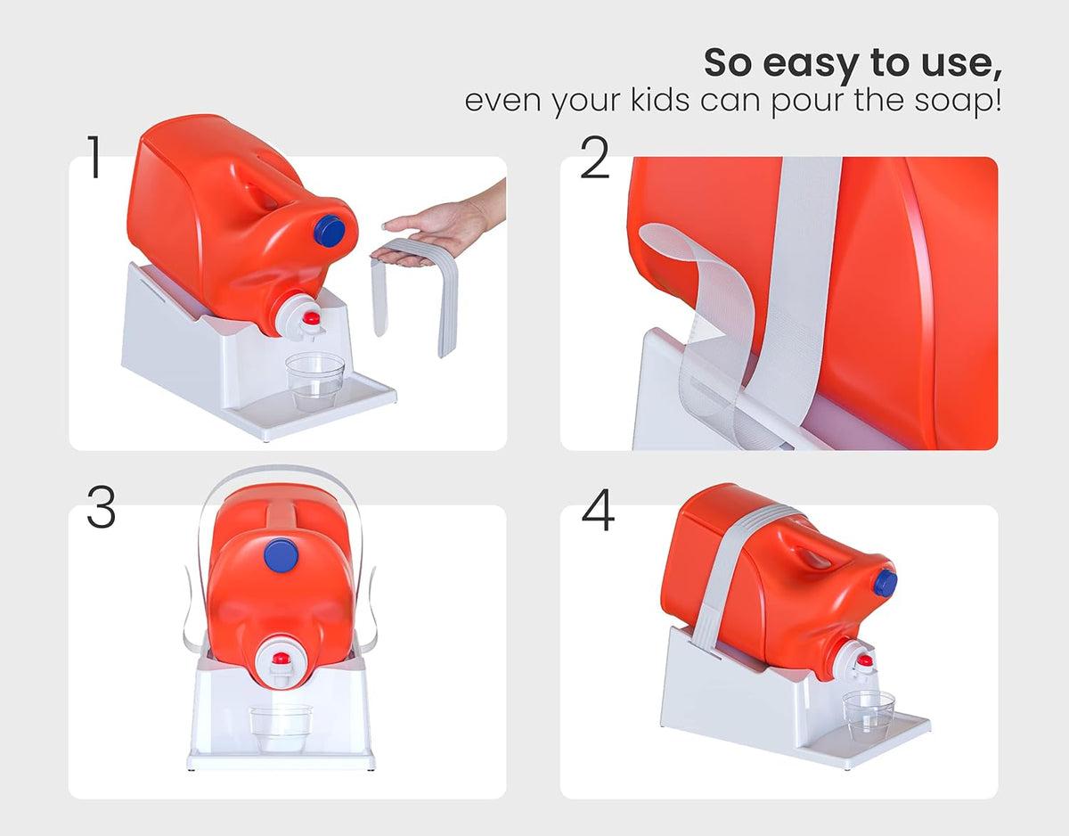 TidyFriend 3 Pack Liquid Laundry Detergent Holder Stand with Drip Tray & Rubber-Grip Feet, Stand