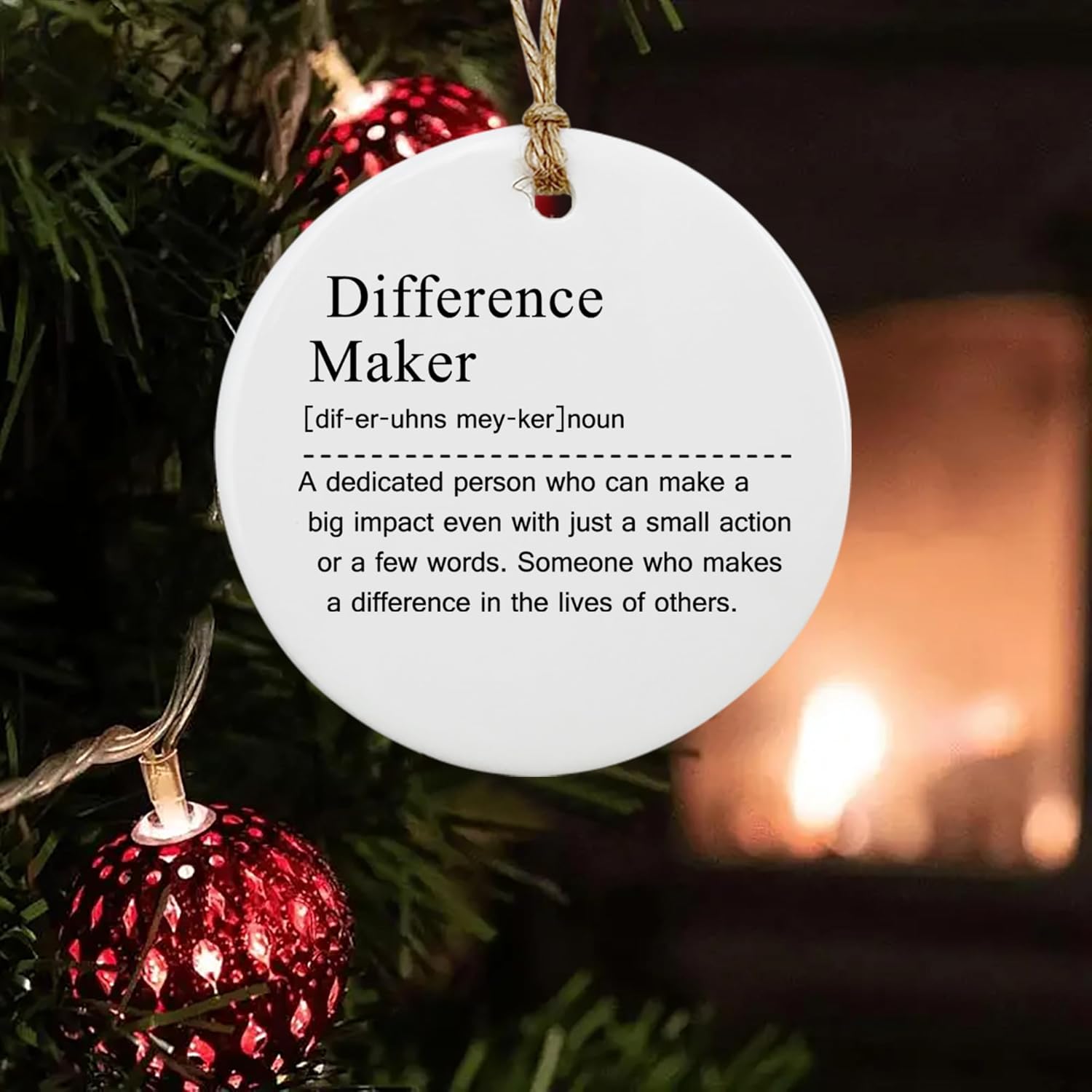 Ceramic Hanging Ornament - Difference Maker Gift, Difference Maker, Mentor Appreciation Gift