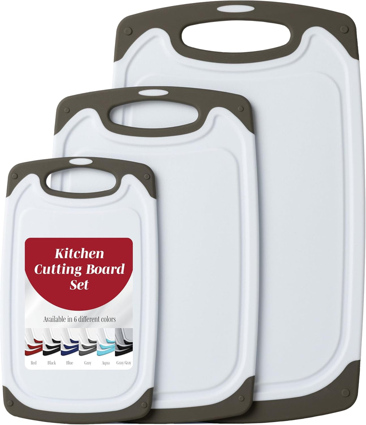 Cutting Boards for Kitchen - BPA-Free Chopping Board - Different Sizes & Non Slip Handles