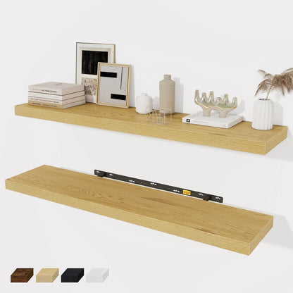 Floating Shelves Wall Shelf 40 Inch, 8 Inch Deep Floating Shelf for Wall, Farmhouse Black Wood