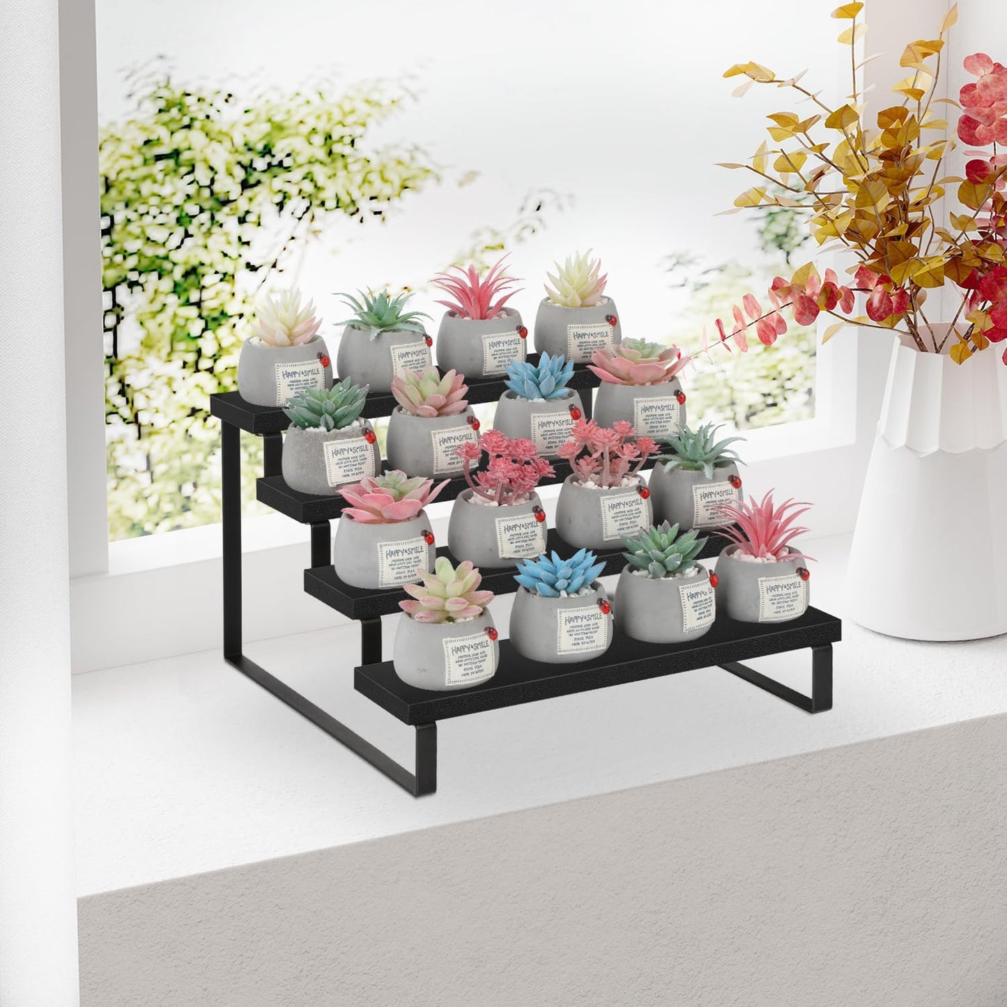 YINMIT Wooden Display Riser Stand, Tiered Perfume and Cologne Organizer Stand, 4 Tier Spice Rack