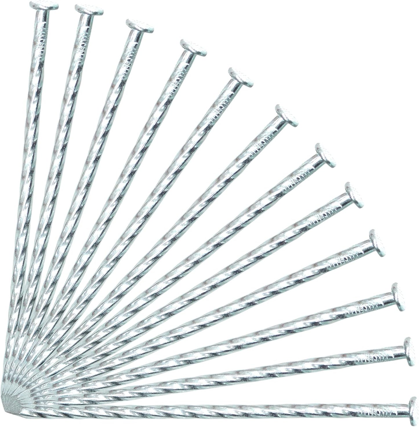 50/100/150 Pack 6" Solid Galvanized Non-Rust Metal Garden Stakes Spiral Landscape Edging Anchors