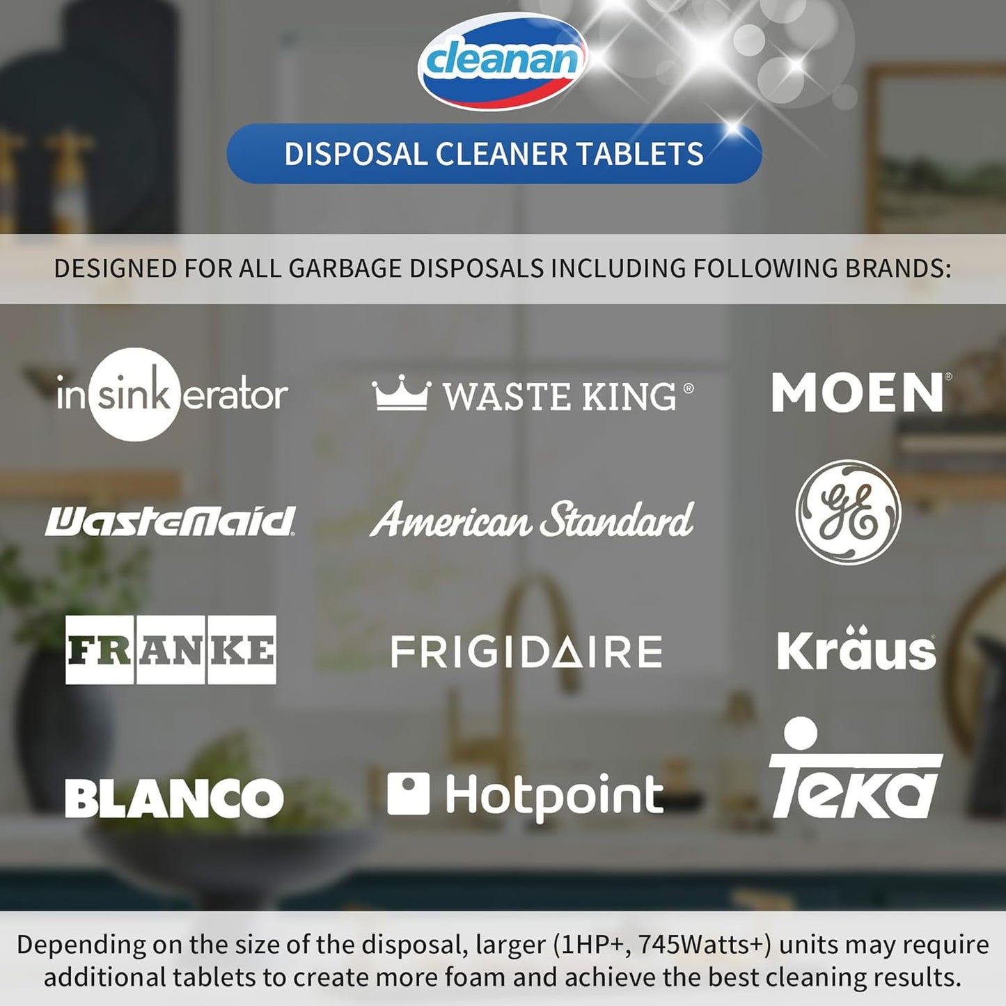Foaming Garbage Disposal Cleaner and Deodorizer Tablets-24 Pack Food Disposal Cleaner, Quickly