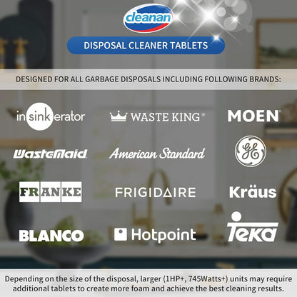 Foaming Garbage Disposal Cleaner and Deodorizer Tablets-24 Pack Food Disposal Cleaner, Quickly