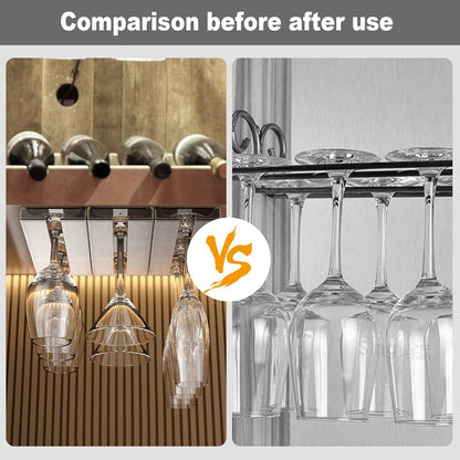 4 Pcs Wine Glass Holder Under Cabinet,Plastic Stemware Rack Punch-free Hanger Under Counter for
