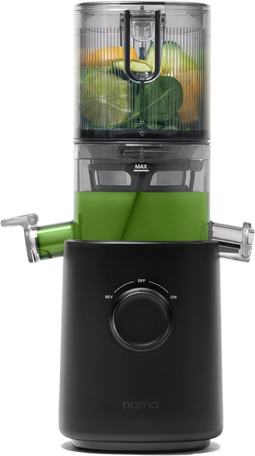Nama J3 Compact Cold Press Juicer – Space Saving & Self Feeding for Hands-Free Operation