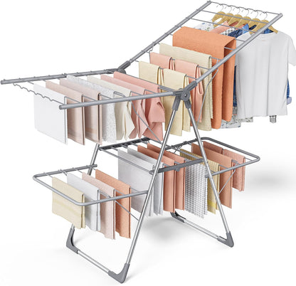 Clothes Drying Rack - Foldable Laundry Drying Rack for Clothing & Bedding, Easy-to-Assemble