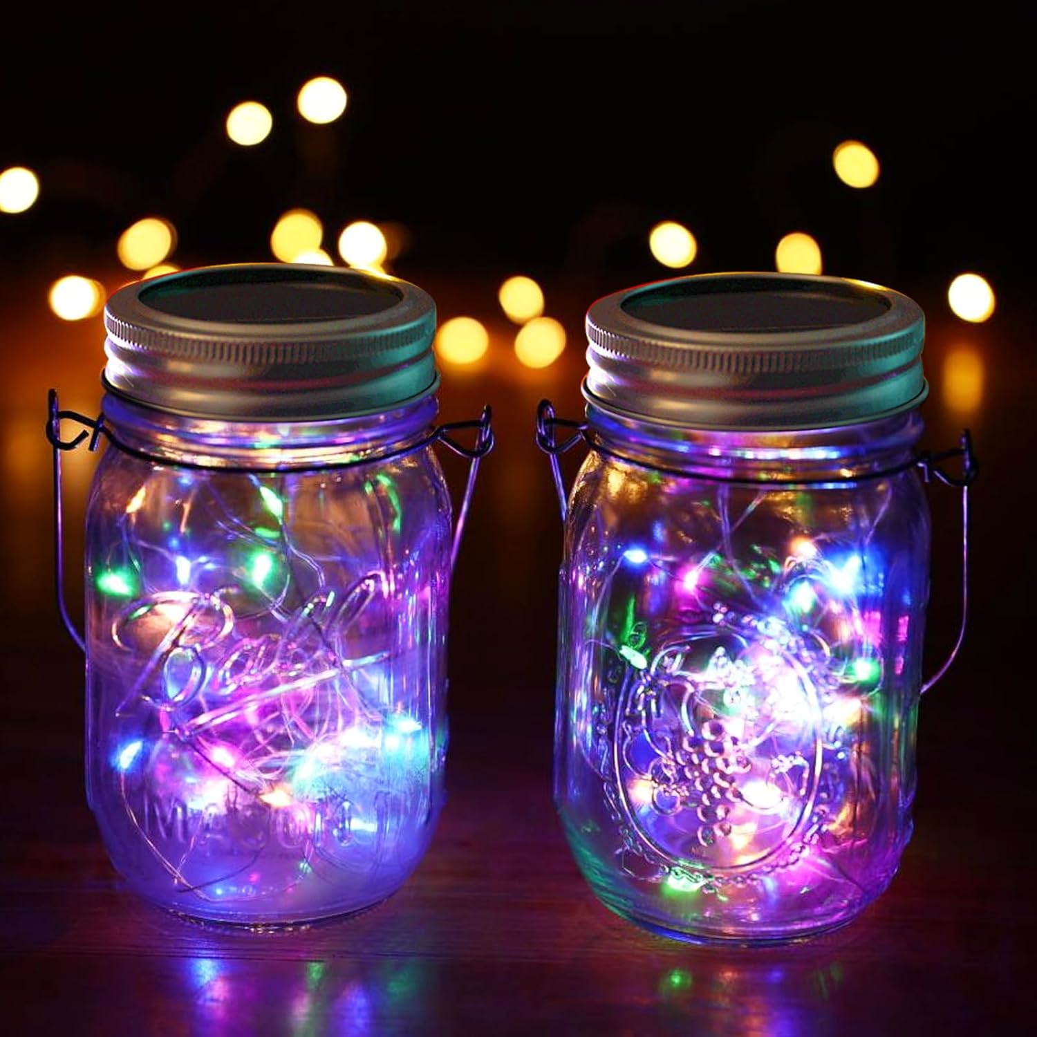 Solar Mason Jar Lights [Upgraded], 12 Pack 30 LED Firefly Fairy String Lights, Waterproof Outdoor