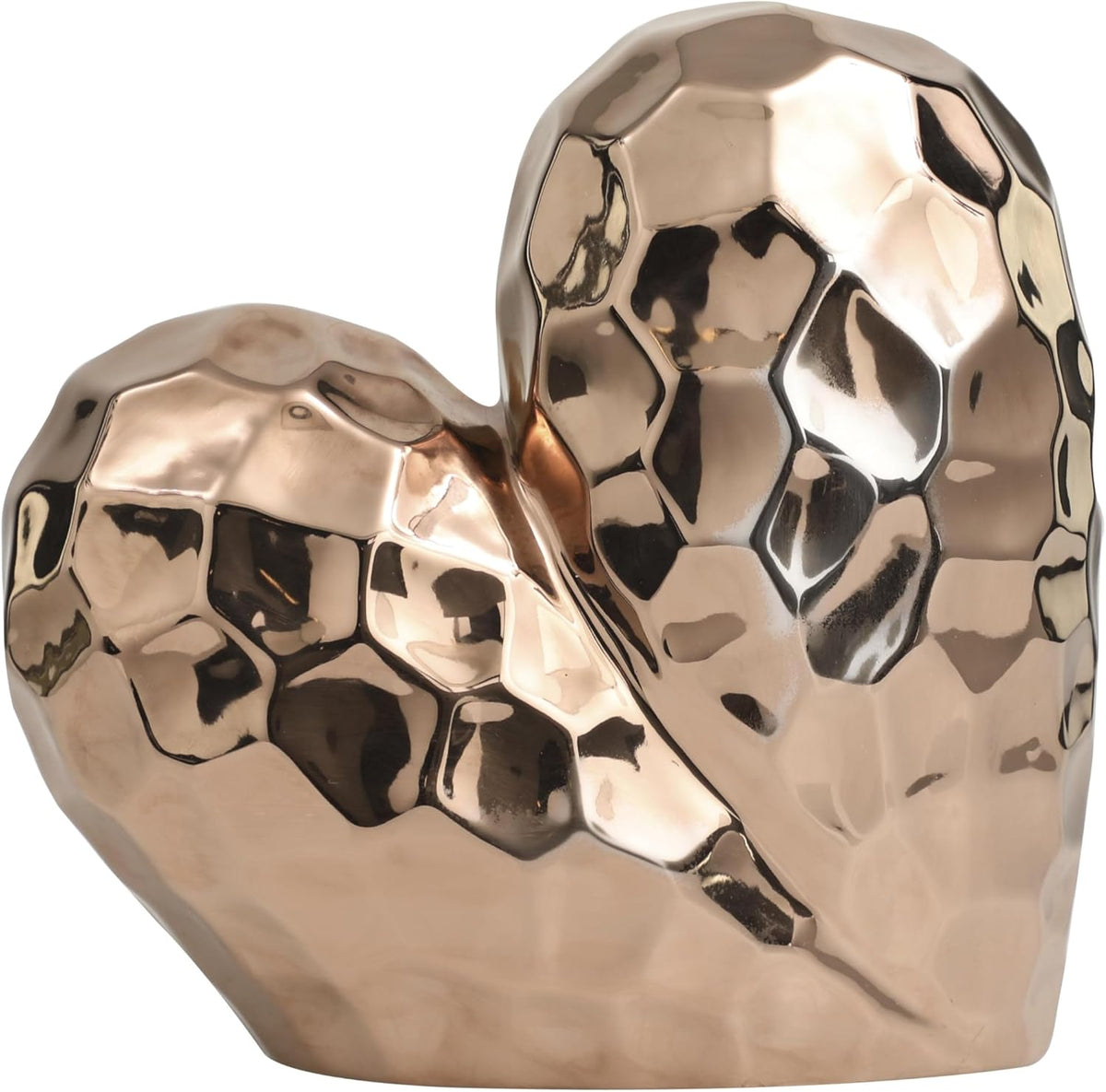 Deco 79 Ceramic Heart Decorative Sculpture Dimensional Angled Origami Inspired Home Decor Statue